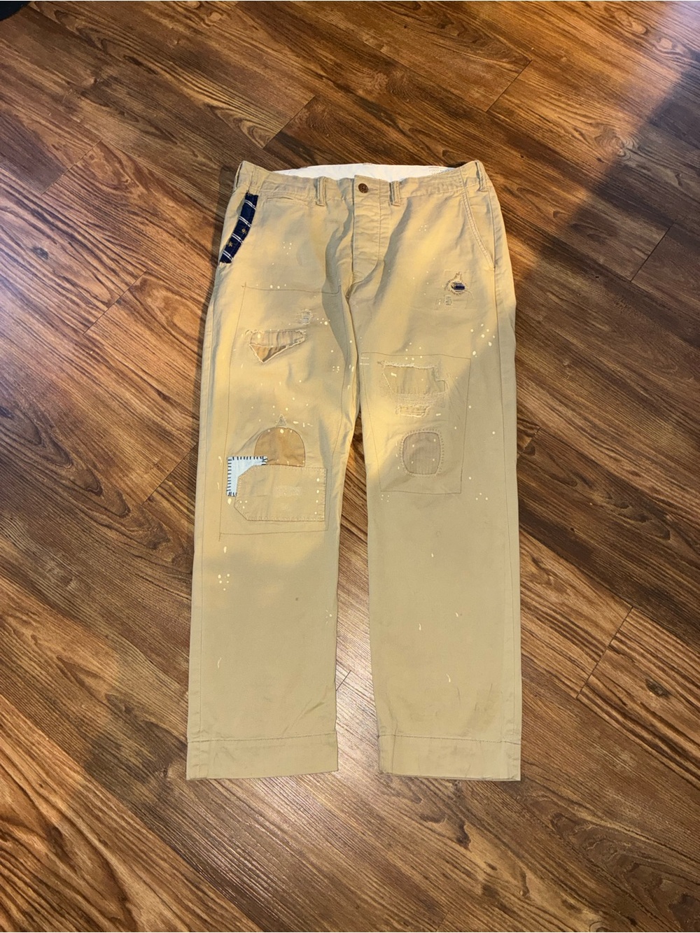 Polo Ralph Lauren Engineer Relaxed Fit Distressed Patchwork Chino Pants